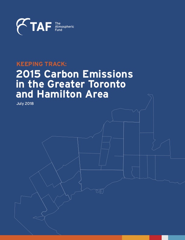 Blue cover that says the title for the emissions inventory and has the TAF logo