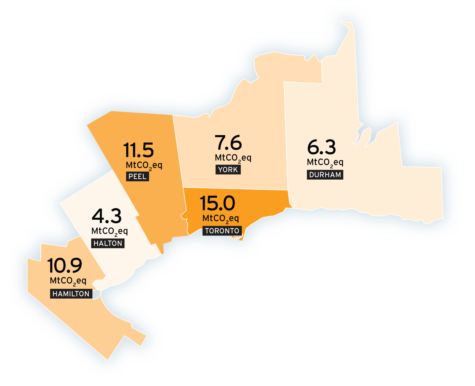 Map of GTHA region