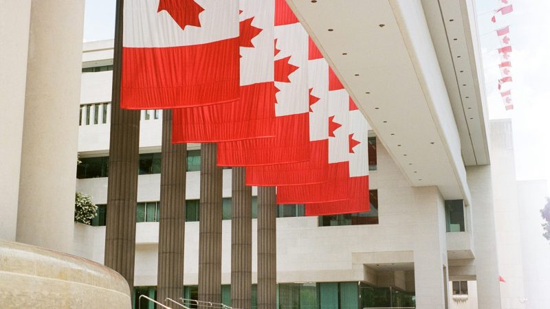 Canadian flags at U.S. embassy